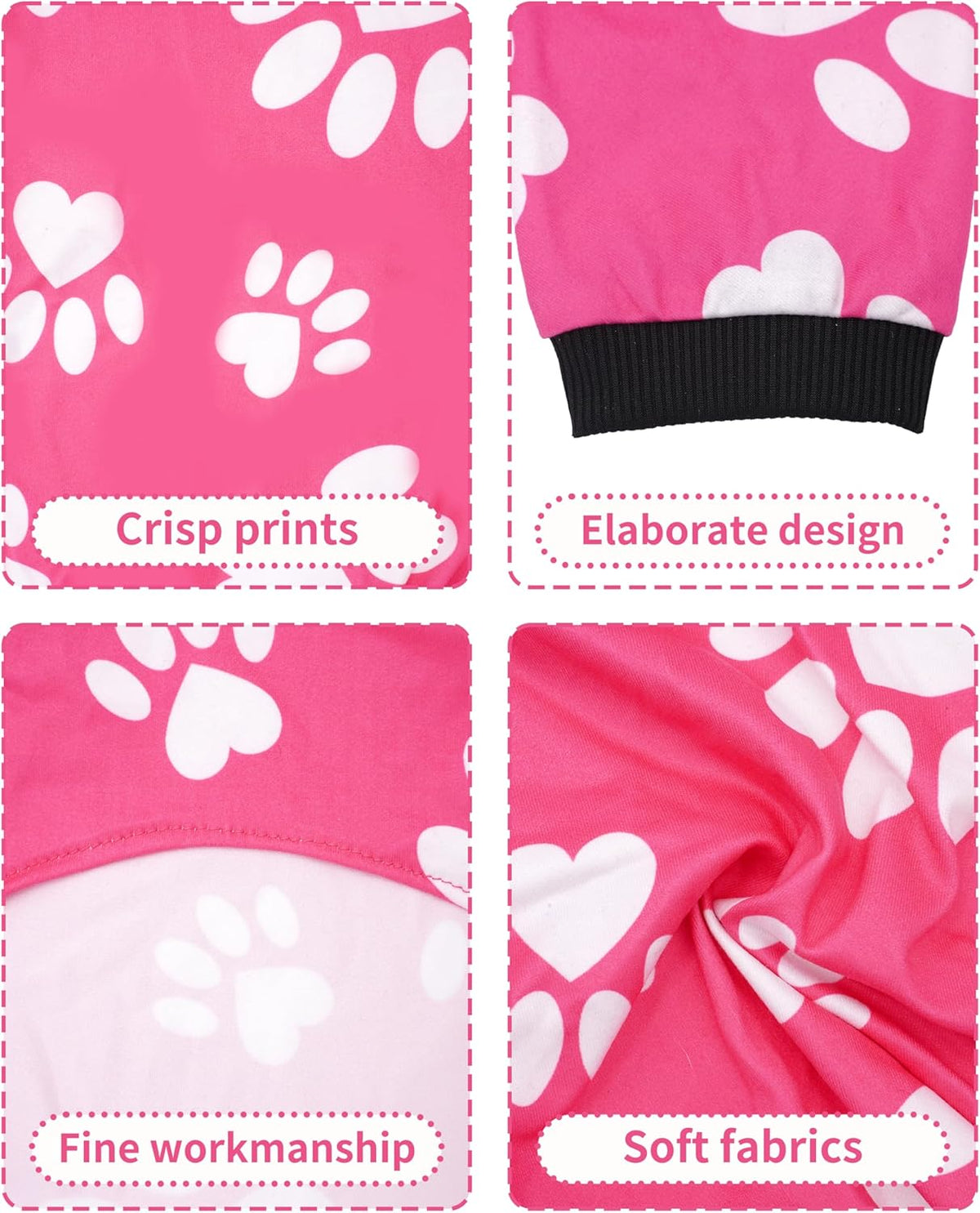 PET SHOW 4 Pack Dog Pajamas for Medium Large Dogs Girl Soft Stretchy PJs Paw Floral Jumpsuit Dog