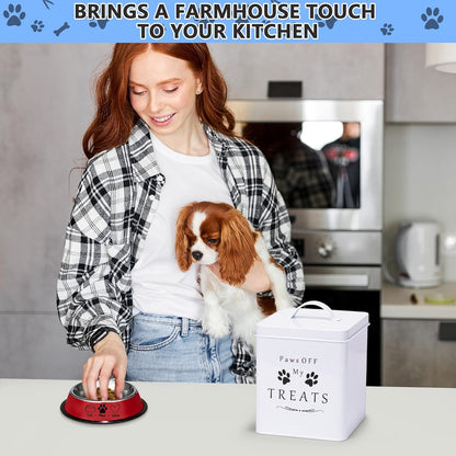 Meraki Home Small Dog Food Container and Dog Treats Container - Tight Lids - Feed Scoop and Pet
