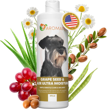 Grape Seed & Aloe Ultra Moisture for Coarse Coats Dog Shampoo - Deodorizing. Great for Schnauzer &