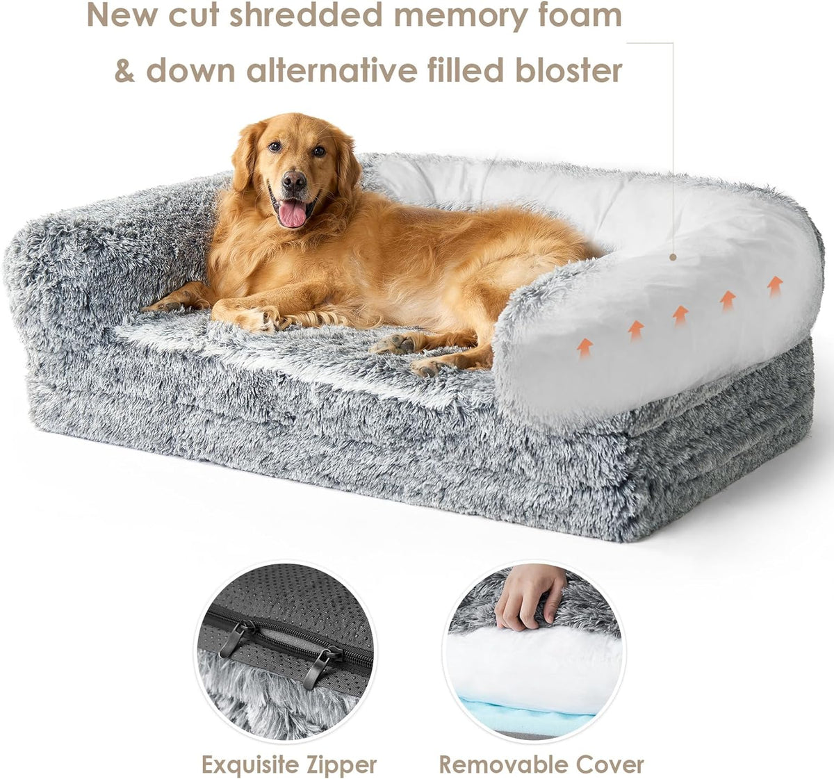 EHEYCIGA Foldable Human Dog Bed, Orthopedic Memory Foam Human Sized Dog Bed, Waterproof Pet Bed for