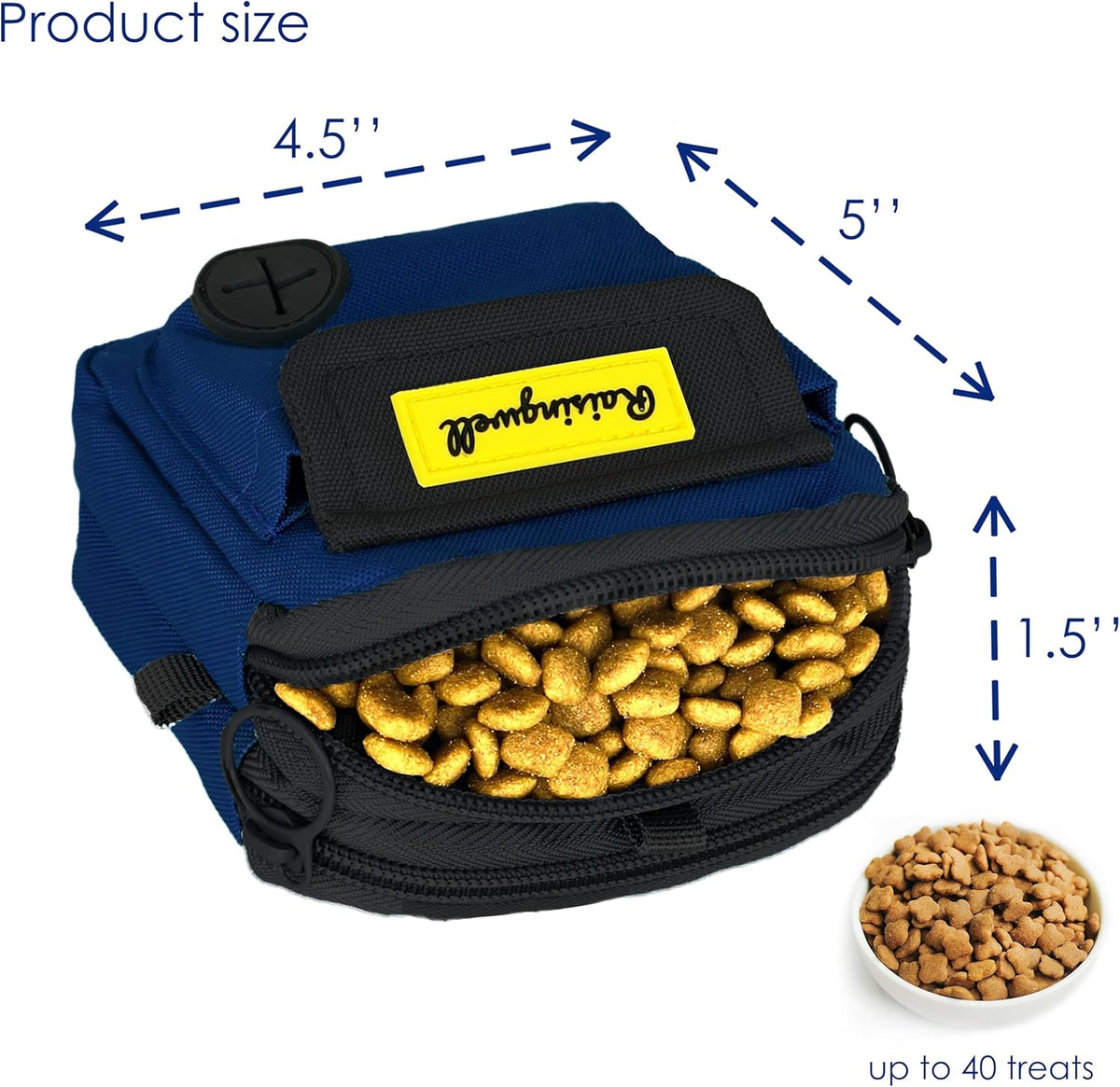 Dog Treat Pouch for Pet Walking and Training with Clicker, Poop Bags and Three Bags Design Small