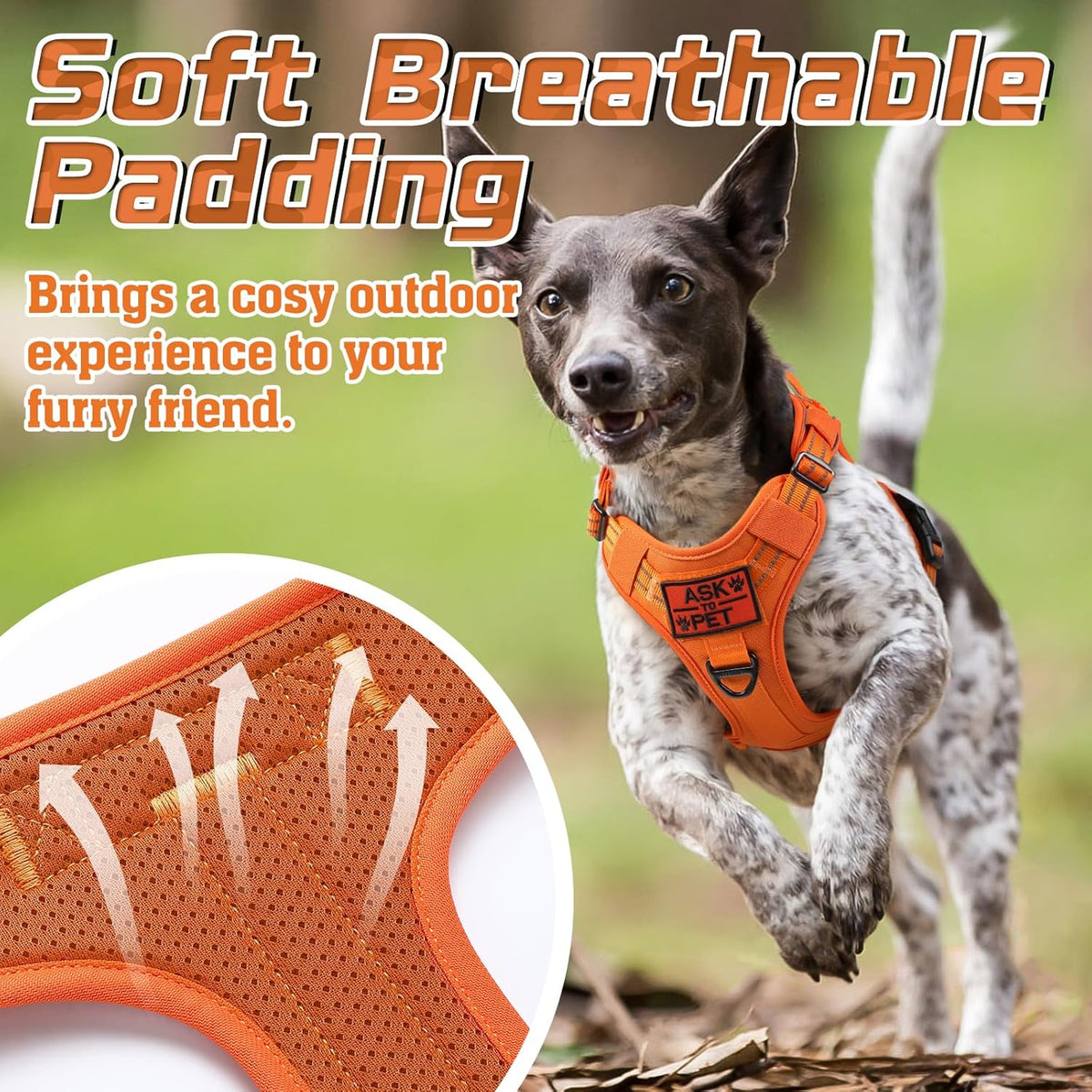 rabbitgoo Tactical Dog Harness for Large Dogs, No Pull Military Service Vest with Handle & Molle