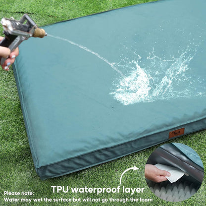 Outdoor Extra Large Dog Bed, Jumbo Waterproof Dog Bed for Large Dogs, Orthopedic Egg Foam Pet Bed
