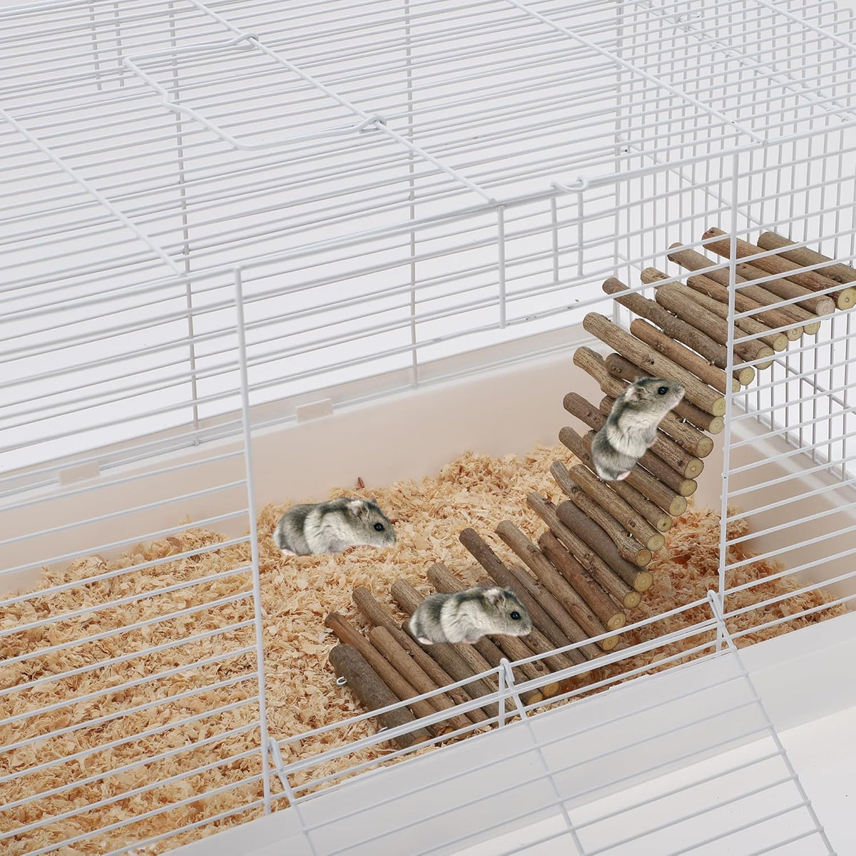 Hamster Toys, Flexible Hamster Wooden Bridge, 11.8In Hamster Fence, Hamster Cage Decor and