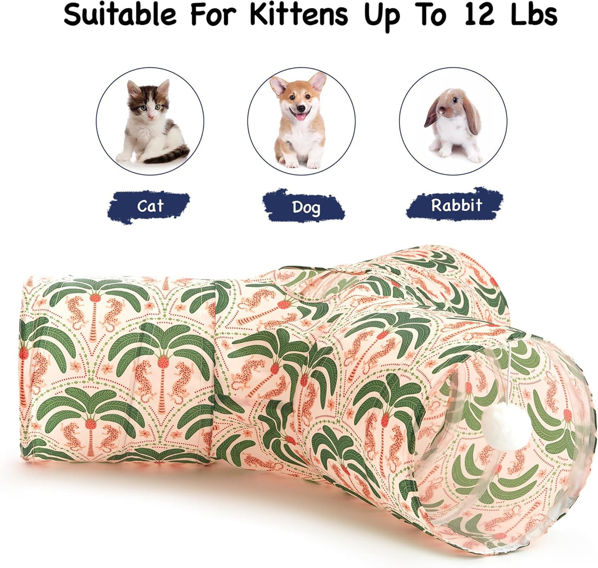 Tempcore Pet Cat Tunnel Tube Cat Toys 3 Way Collapsible, Cat Tunnels for Indoor Cats，Kitty Tunnel