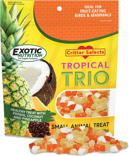 Tropical Trio - Healthy Natural Mixed Dried Fruit Treat - Papaya, Coconut, Pineapple - for Sugar