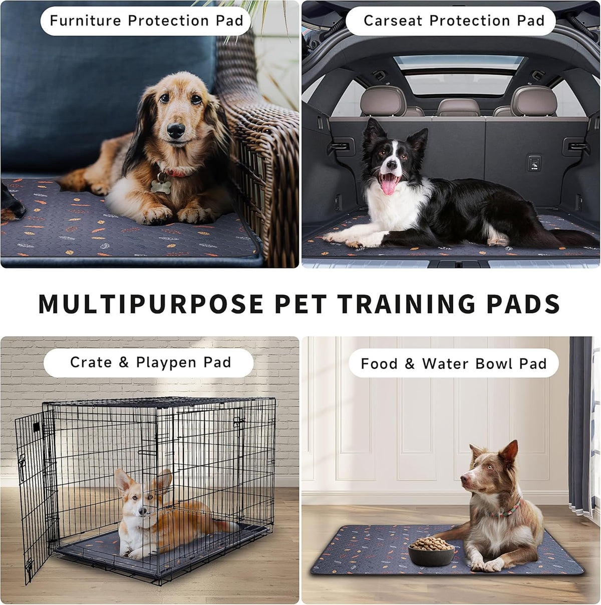 Sunheir Washable Pee Pads for Dogs 72"x72", Extra Large Reusable Puppy Pads Pet Training Pads for