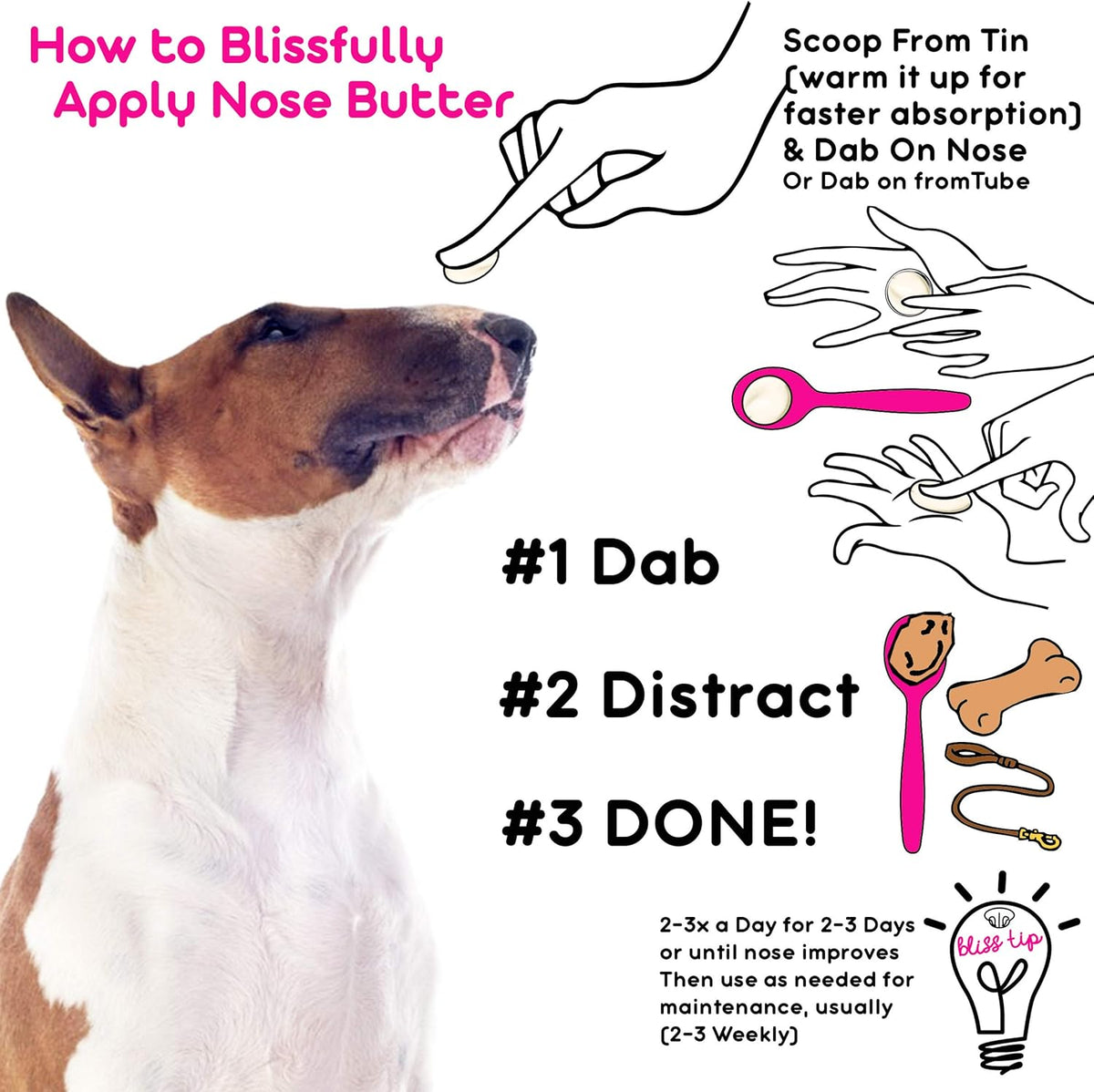 The Blissful Dog Terrier Nose Butter for Dry, Cracked Skin, Lick-Safe Dog Nose Balm with
