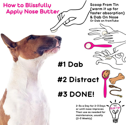 The Blissful Dog Terrier Nose Butter for Dry, Cracked Skin, Lick-Safe Dog Nose Balm with