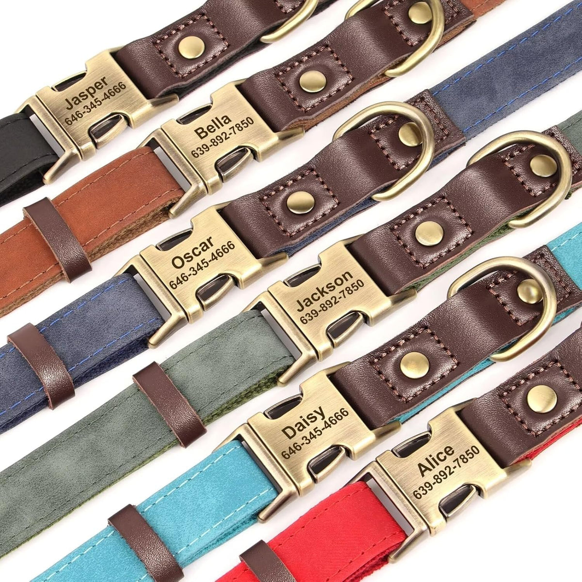 Didog Soft PU Leather Dog Collars for Medium Dogs,Classic Adjustable Dog Collars with Quick Release