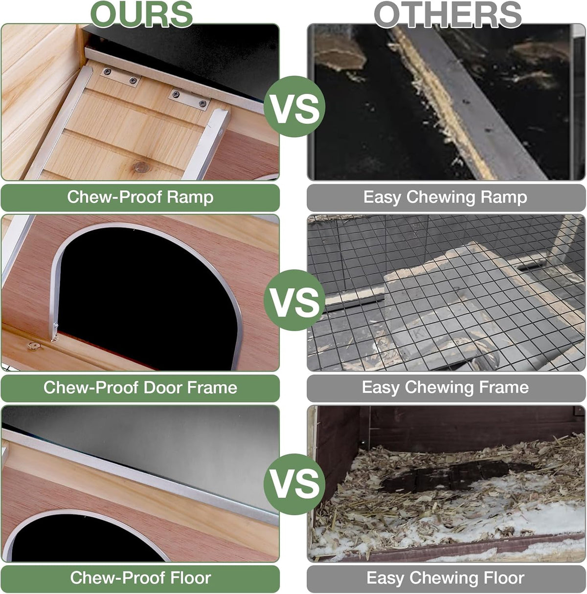 Guinea Pig Cage with Wooden Stand - Hamster Cage, Small Animal Cage Anti Chew Ramp, Hideout