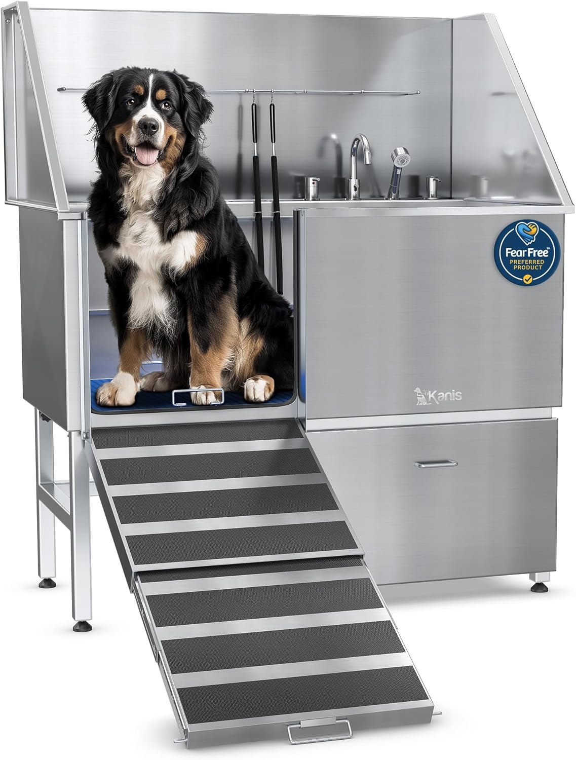 KANIS Professional Dog Washing Station - 304 Stainless Steel Pet Wash Sink & Grooming Bath Tub for