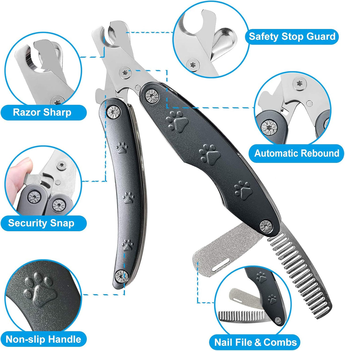 Best Dog Nail Trimmers for Anxiety Sensitive Dogs, Quiet Sharpest Smoothest Nail Clippers for Large
