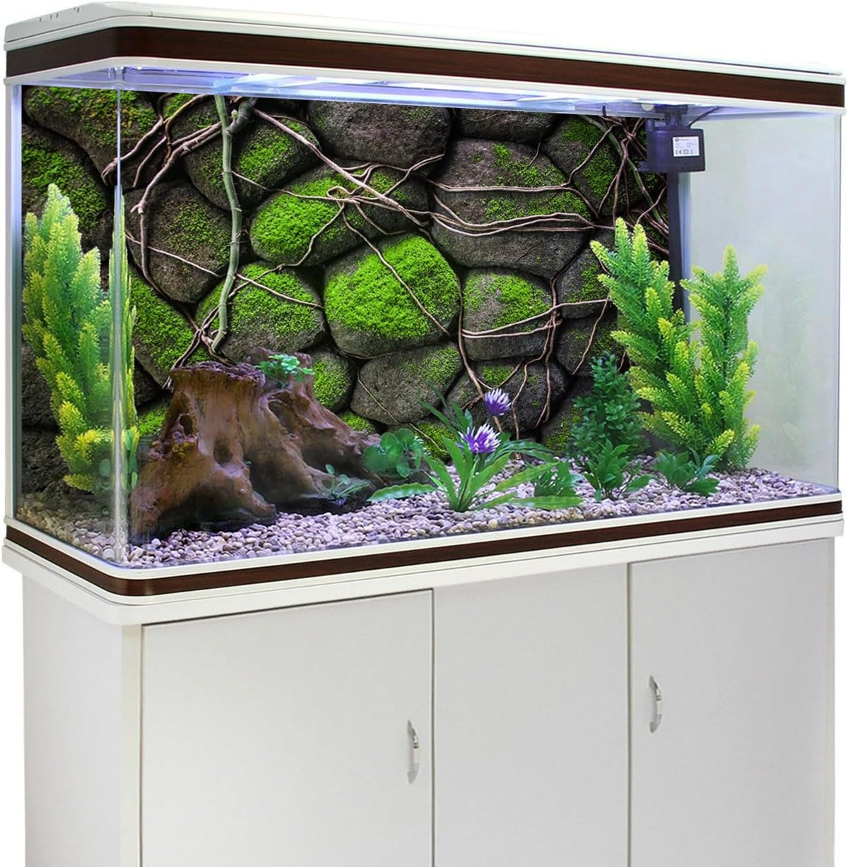 AWERT 72x18 inches Stone Aquarium Background Rock Fish Tank Background Rocky Terrarium Background