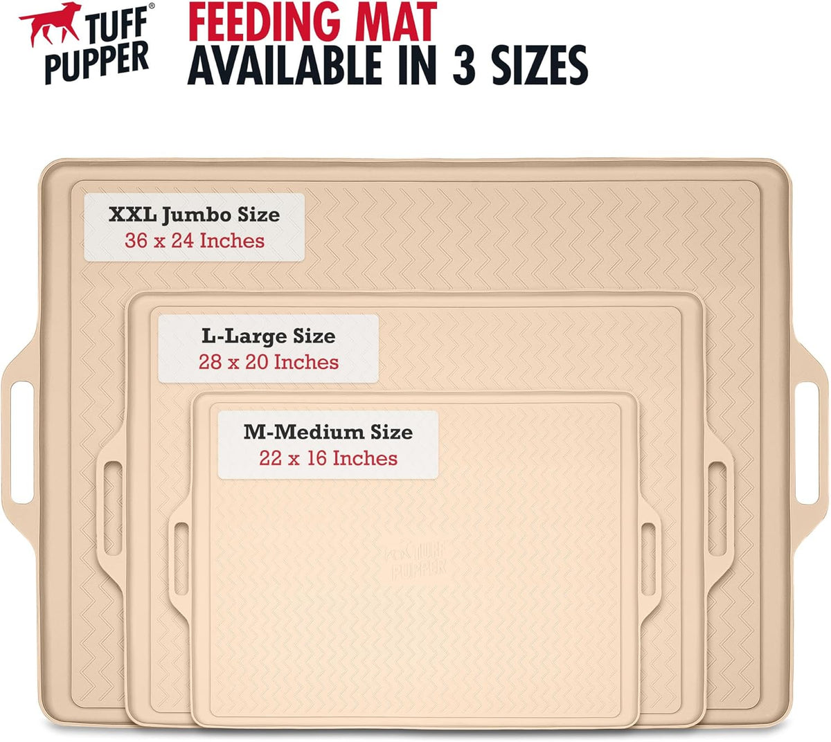 Tuff Pupper 22x16 Medium Dog Feeding Mat for Food and Water | Dog Feeding Mats for Floors |
