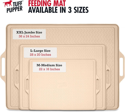 Tuff Pupper 36x24 XXL Dog Feeding Mat for Food and Water | Dog Food Mats for Floors | Waterproof