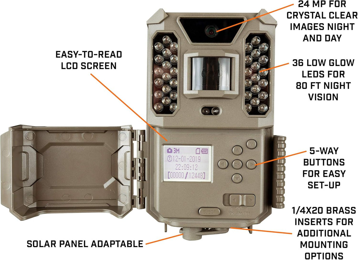 Bushnell Prime Low Glow Trail Camera - 24MP Image Quality, 1080p HD Video, Advanced Sensor