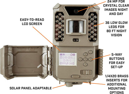 Bushnell Prime Low Glow Trail Camera - 24MP Image Quality, 1080p HD Video, Advanced Sensor