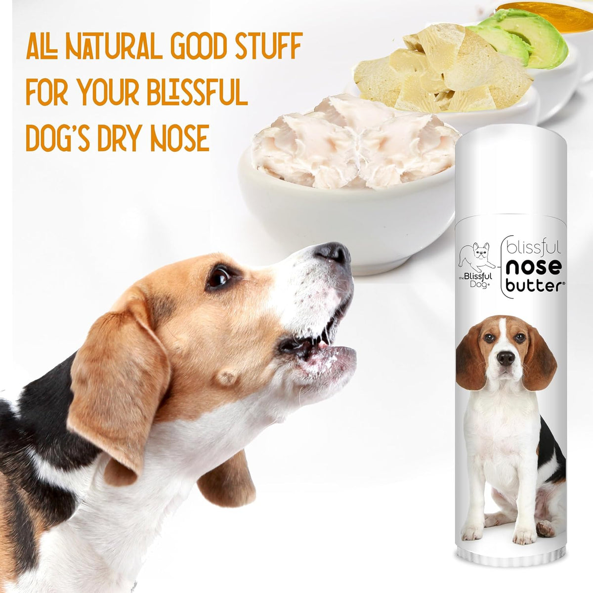 The Blissful Dog Beagle Nose Butter for Dry, Cracked Skin, Lick-Safe Dog Nose Balm with