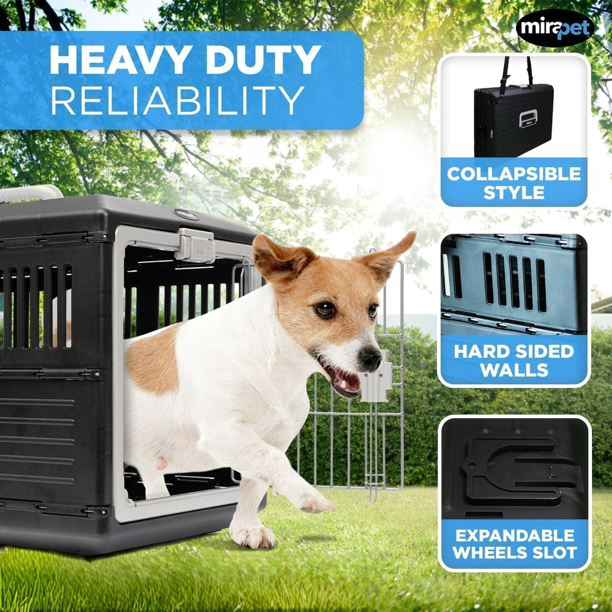 USA Pet Carrier & Crate 21'' - Premium Collapsible Design for Cats and Dogs - Portable Kennel for