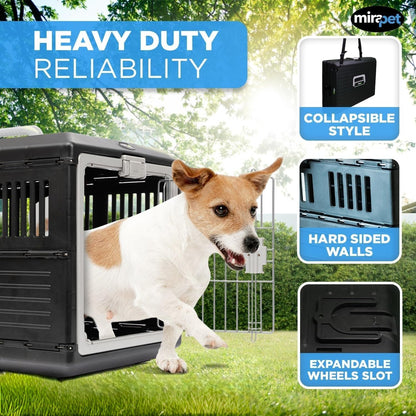 USA Pet Carrier & Crate 21'' - Premium Collapsible Design for Cats and Dogs - Portable Kennel for