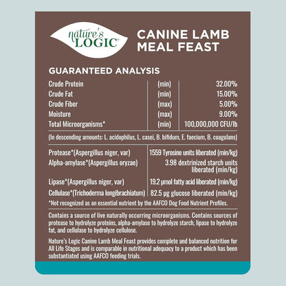 NATURE'S LOGIC Dry Dog Food - 100% Natural - No Synthetics - for All Ages, Sizes, Breeds - Free