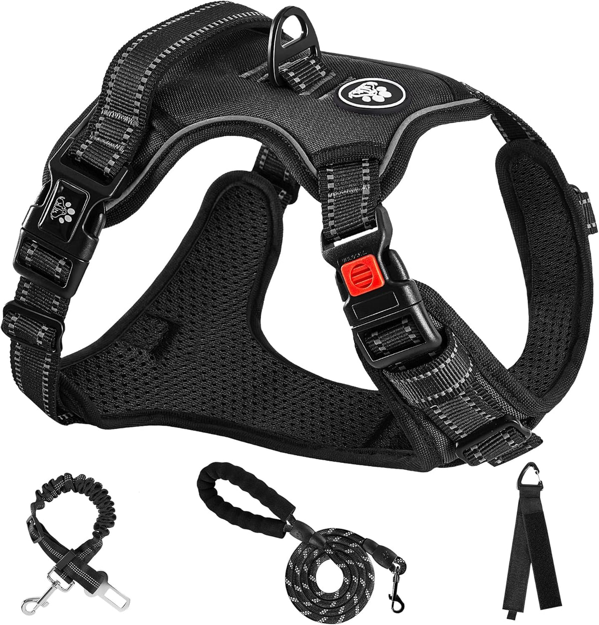NESTROAD No Pull Dog Harness,Adjustable Oxford Dog Vest Harness with Leash,Reflective No-Choke Pet