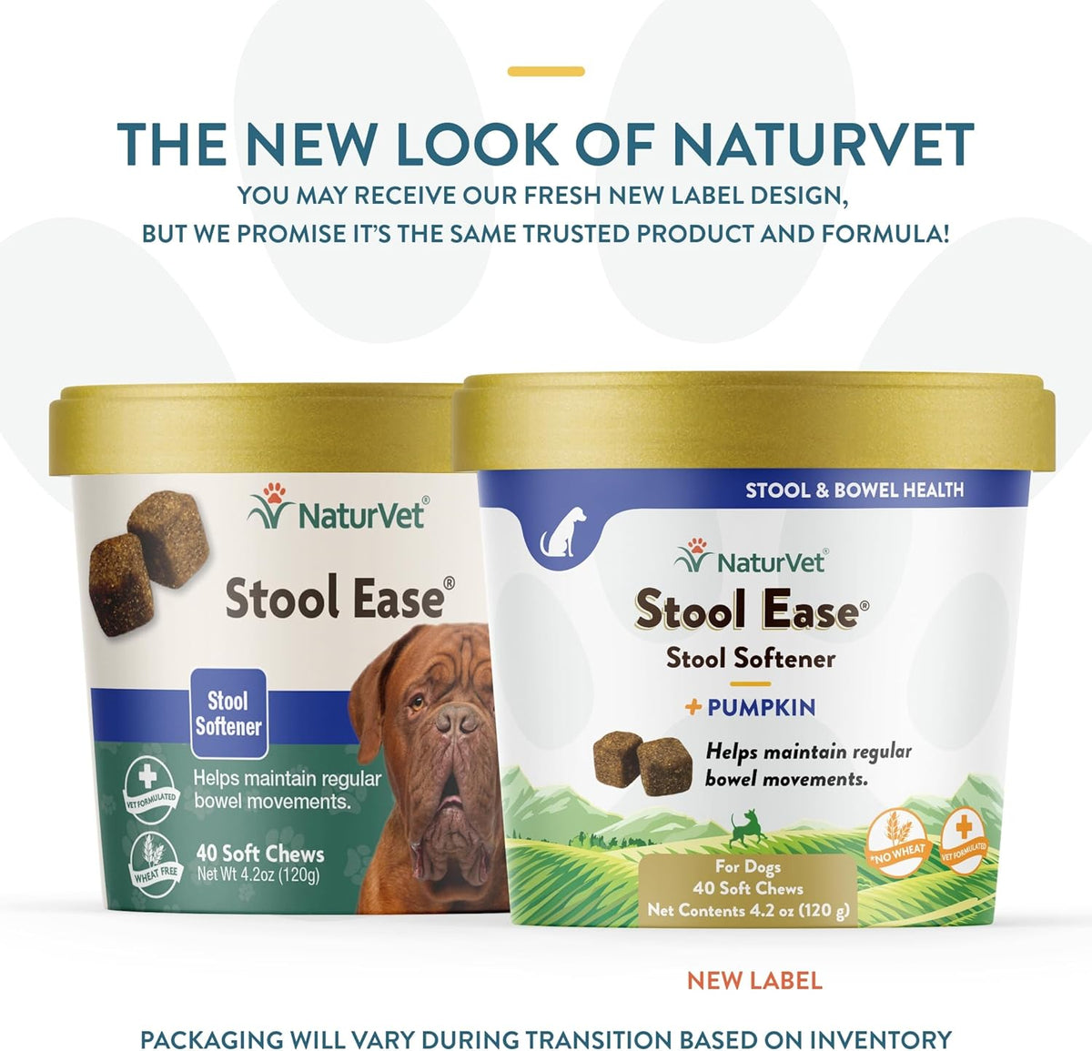 NaturVet – Stool Ease for Dogs – 40 Soft Chews – Helps Maintain Regular Bowel Movements – Enhanced