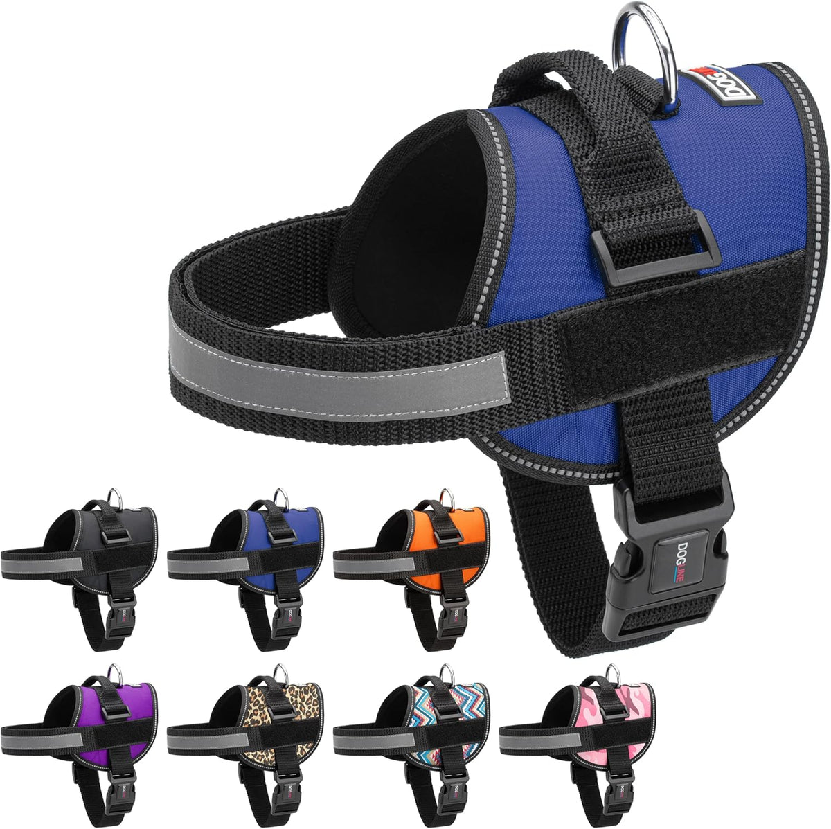 Dogline Dog Harness, Reflective No-Pull Adjustable Vest with Handle for Walking, Training