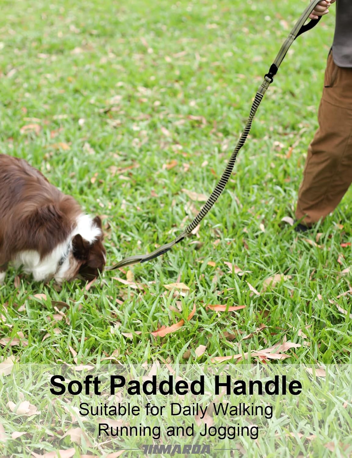 Heavy Duty Dog Leash with 2 Padded Handles & Advanced Easy Metal Clip, 4-6FT Shock Absorbing No