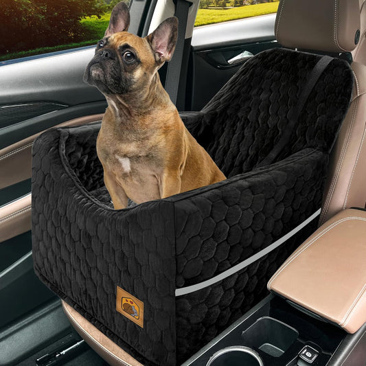 Dog Car Seat for Small/Medium Dogs, Memory Foam Dog Booster Seat, Travel Safety with Washable