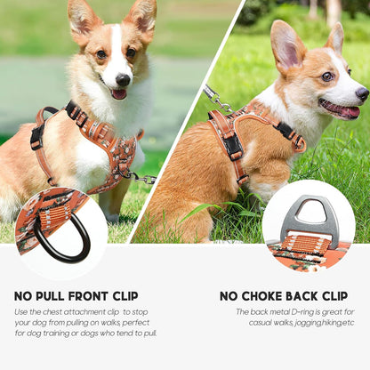Timos Dog Harness, No Pull Dogs Harness 3 Snap Buckles Adjustable Reflective No Choke Pet Vest for