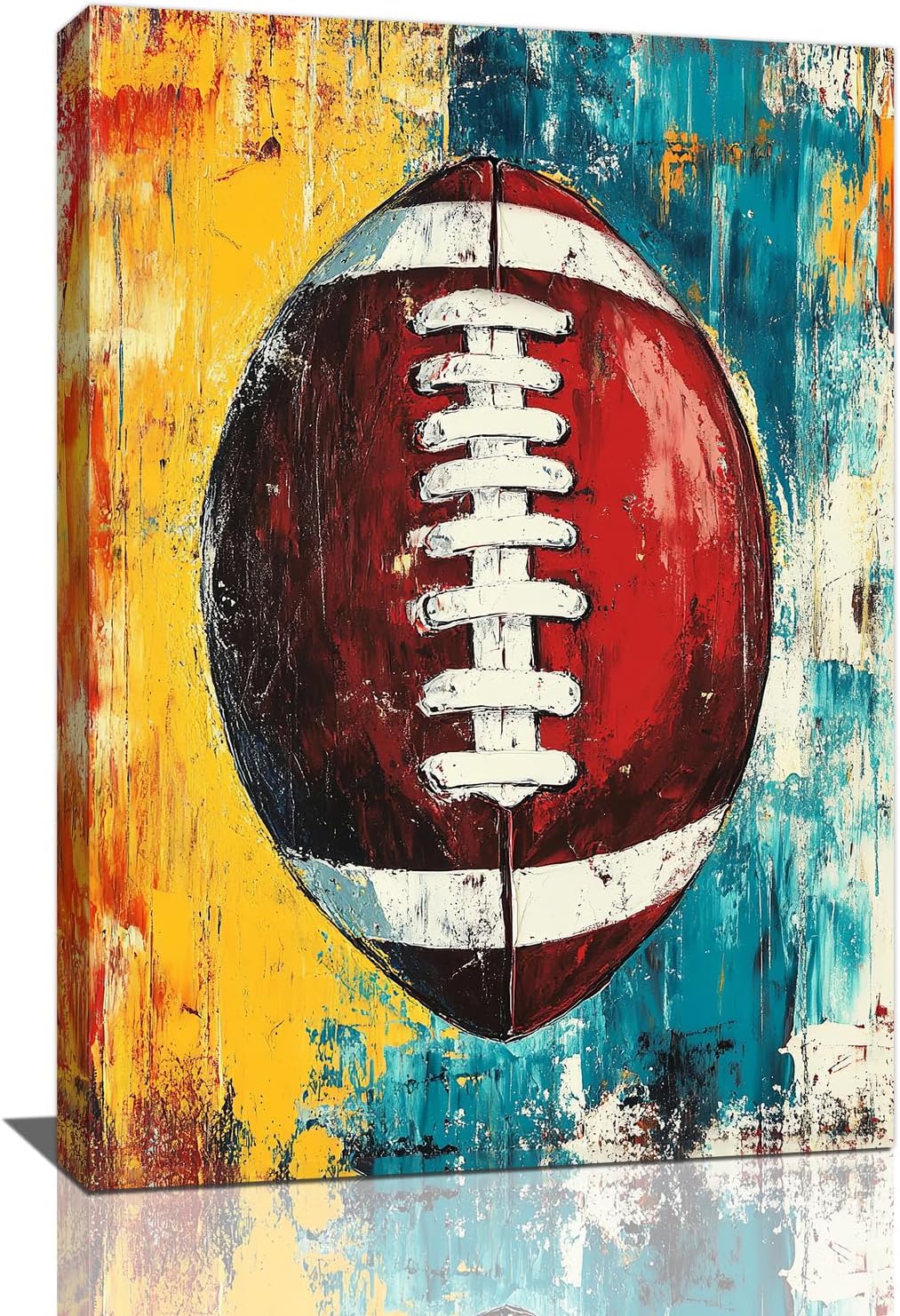 Graffiti Football Bathroom Pictures Wall Art, Rugby Sport Bathroom Wall Decor, Colorful Football