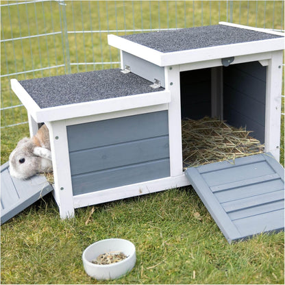 TRIXIE natura Small Animal House - Outdoor/Indoor Rabbit Hideout with Hinged Roof & Raised Floor