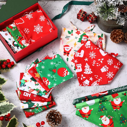 Abbylike 200 Pieces Christmas Dog Bandanas Bulk Xmas Dog Bandanas for Dogs Dog Kerchief Set Bibs