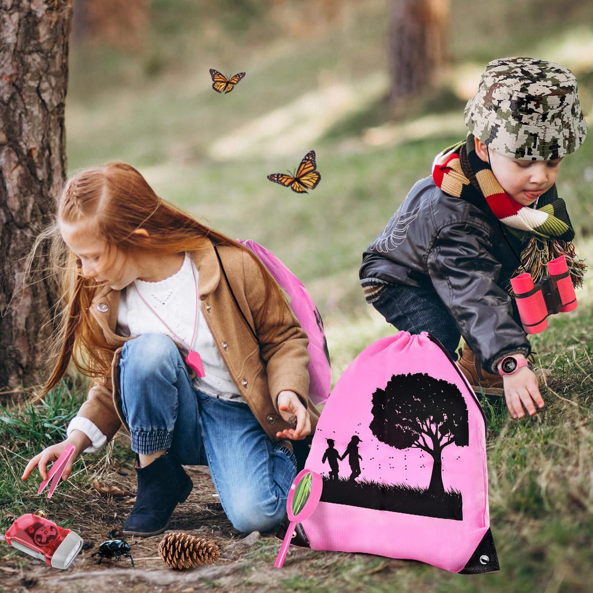 Kids Explorer Kit & Bug Catcher Kit, Camping Gear for Kids, Outdoor Exploration Set with Backpack &