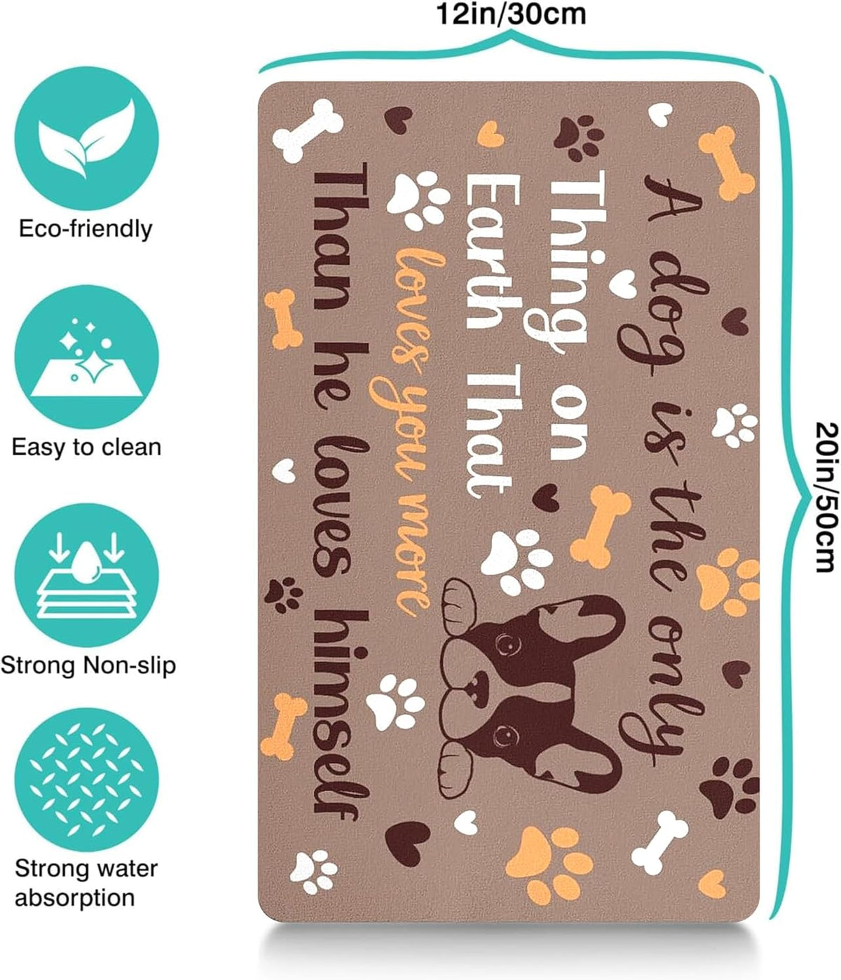 Pet Feeding Mat for Floors Waterproof Dog Mat for Food and Water Absorbent Quick Dry Non Slip mat