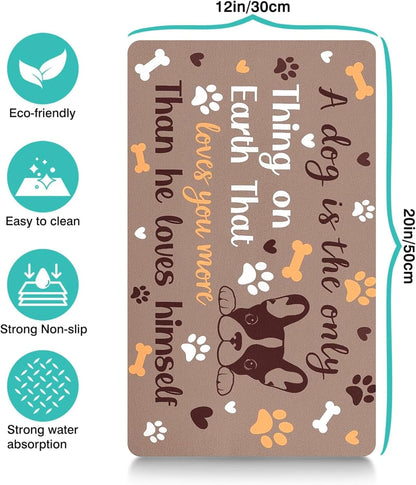 Pet Feeding Mat for Floors Waterproof Dog Mat for Food and Water Absorbent Quick Dry Non Slip mat