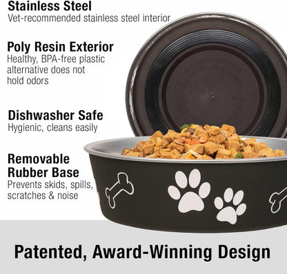 Loving Pets Bella Dog Bowls- Stainless Steel Dog & Cat Bowls - Spill Proof Dog Food Bowl, Cat Bowl