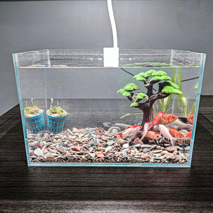 Novelsite Fish Tank Decor- Small Bonsai Trees with Faux Moss- Aquarium Decoration Aqua scaping