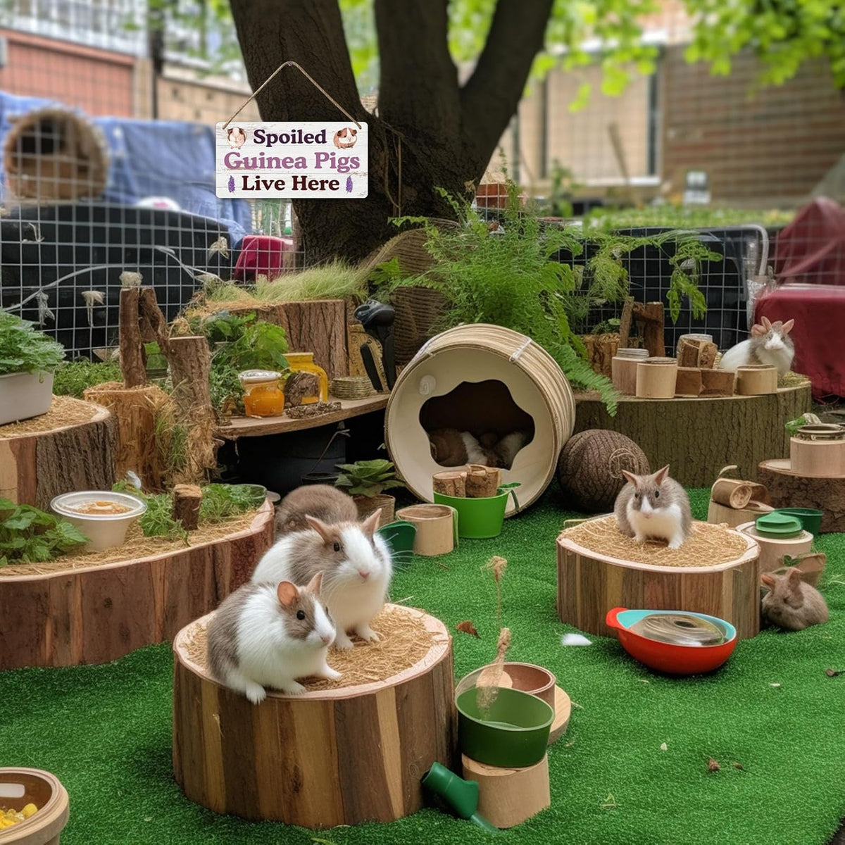 Big Hamster Ball & Guinea Pig Hideout - Stuffed Animals & Accessories for Guinea Pig Cage - 12x6 In