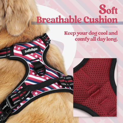 rabbitgoo Dog Harness No Pull with 2 Leash Clips, Adjustable Soft Padded, Reflective Oxford No