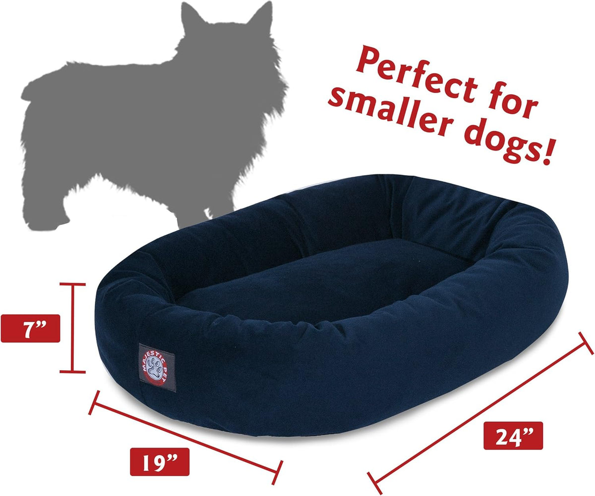 Majestic Pet 24 Inch Suede Calming Dog Bed Washable 24x19x7 (Inch) – Cozy Soft Round Donut Dog Bed