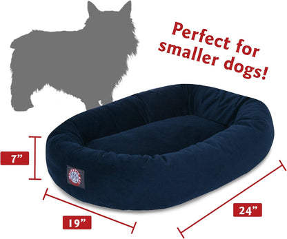 Majestic Pet 24 Inch Suede Calming Dog Bed Washable 24x19x7 (Inch) – Cozy Soft Round Donut Dog Bed