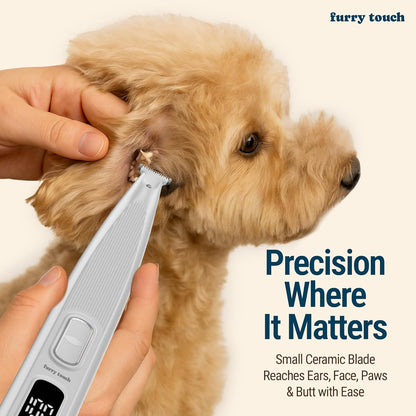 Dog Paw Trimmer - Electric Cordless Pet Clippers for Dogs & Cats - Quiet Dual-Speed Groomer with