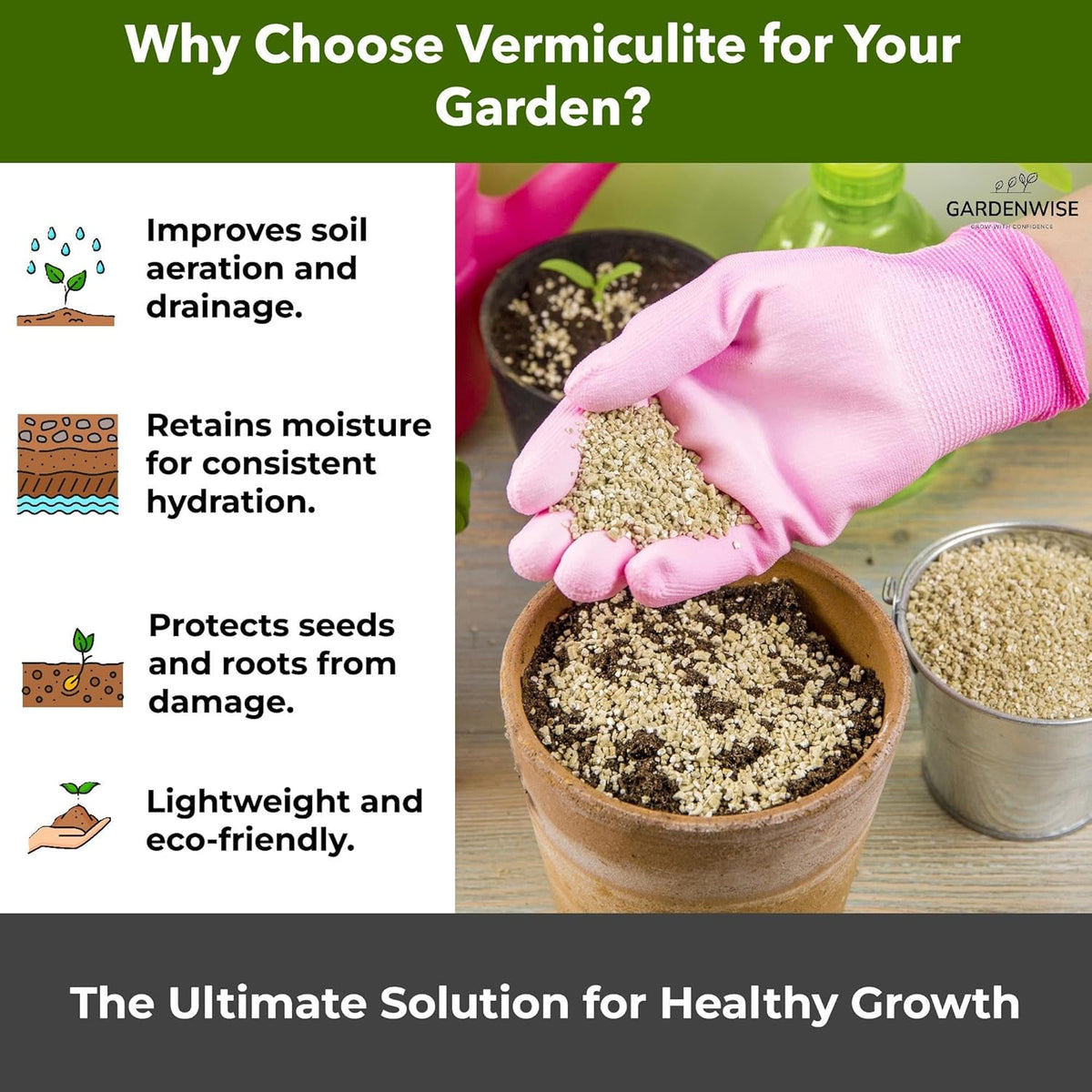 Organic Coarse Vermiculite for Indoor Gardening Plants and Mushrooms – Enhances Soil Aeration, Seed