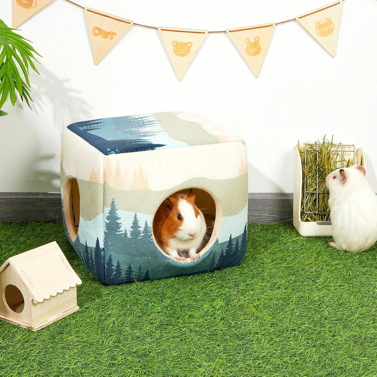 Bienbee Guinea Pig Hideout, Washable Guinea Pigs House Cozy Guinea Pigs Bed for Small Pet