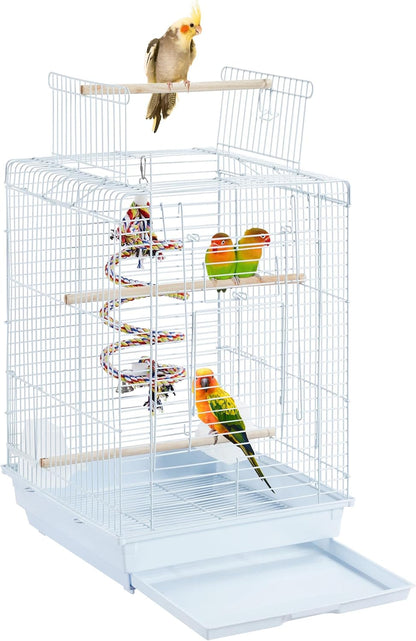 Yaheetech Open Play Top Travel Bird Cage for Conure Sun Parakeet Green Cheek Conure Lovebird Budgie