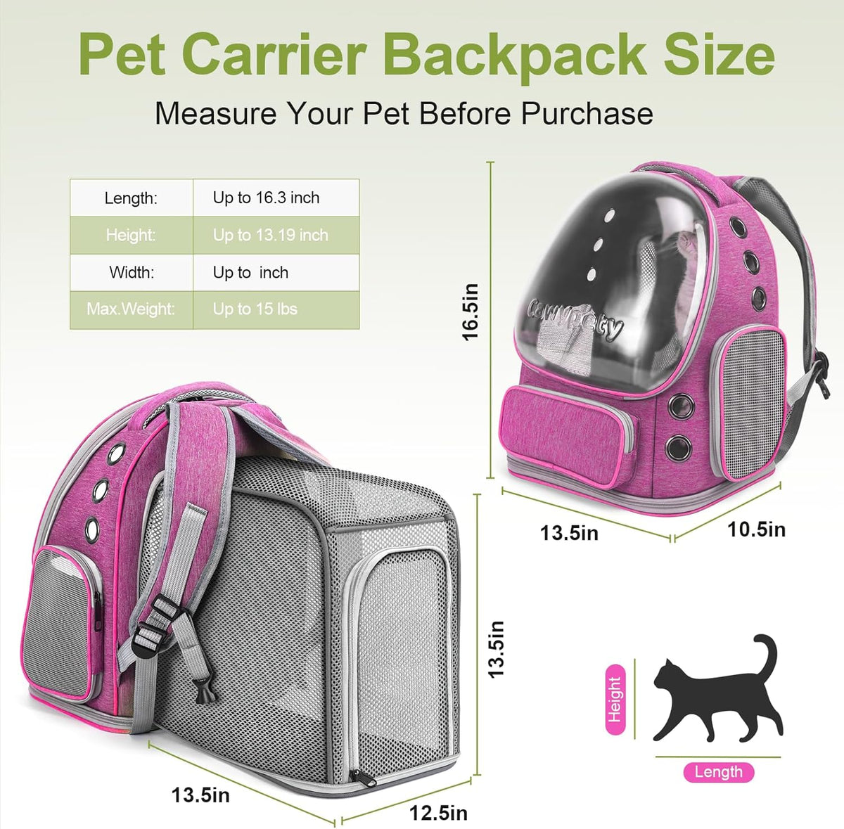 Expandable Cat Backpack,Cat Bubble Backpack Carrier for Carrying Cats, Pets and Small