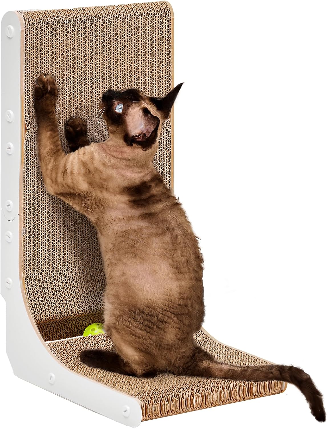 EHEYCIGA Cardboard Cat Scratcher for Indoor Kitten Cats, 19 Inch L Shaped Vertical Cat Scratching